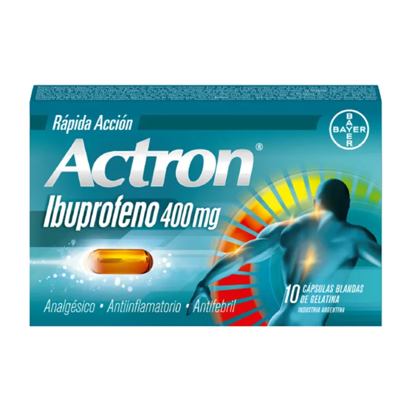 Actron Rápida Acción Ibuprofeno 400 mg, 10 cápsulas blandas