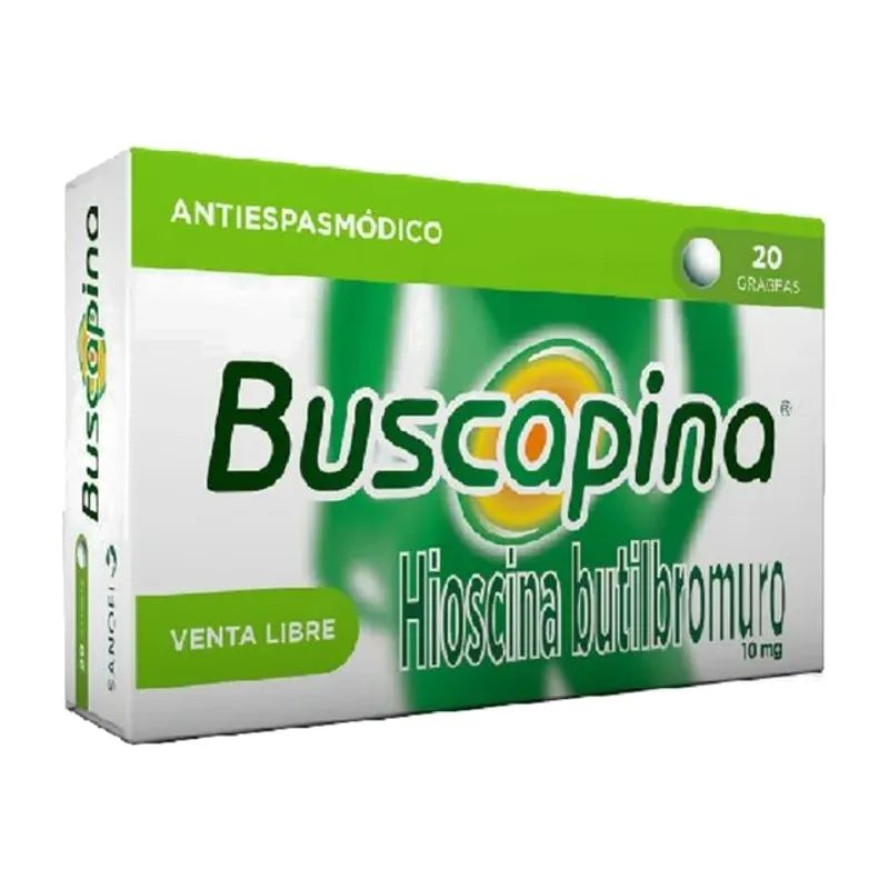Buscapina Hioscina Butilbromuro 10 mg, 20 grageas