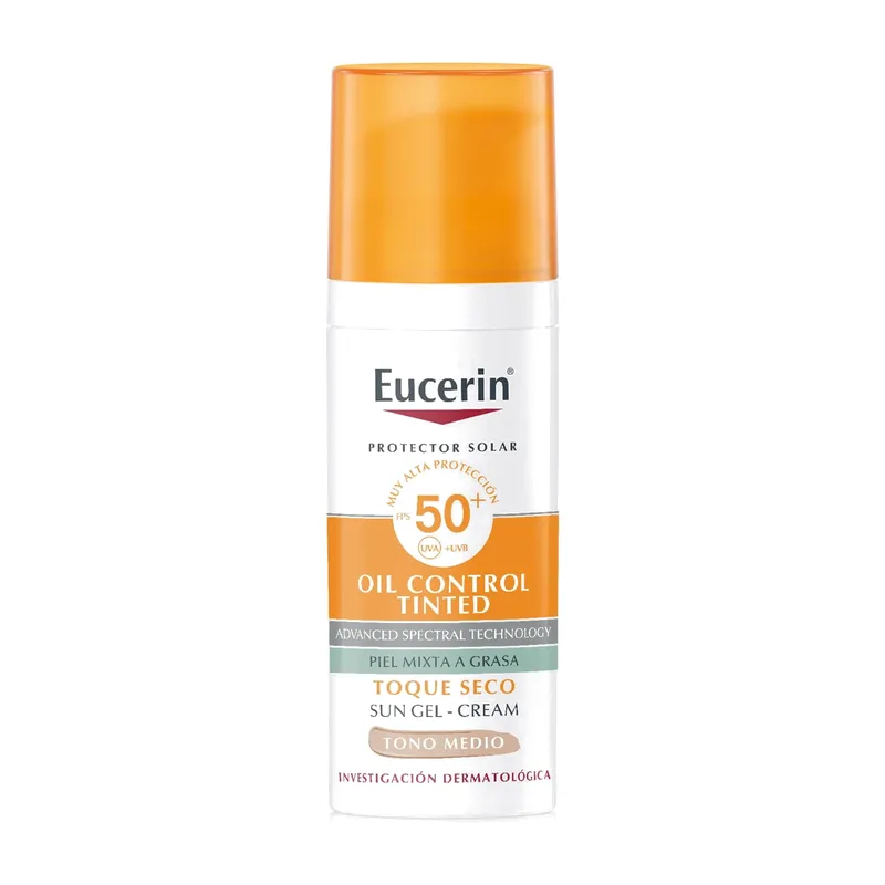 Eucerin Sun Oil Control Tinted FPS 50+ Tono Medio, 50 ml