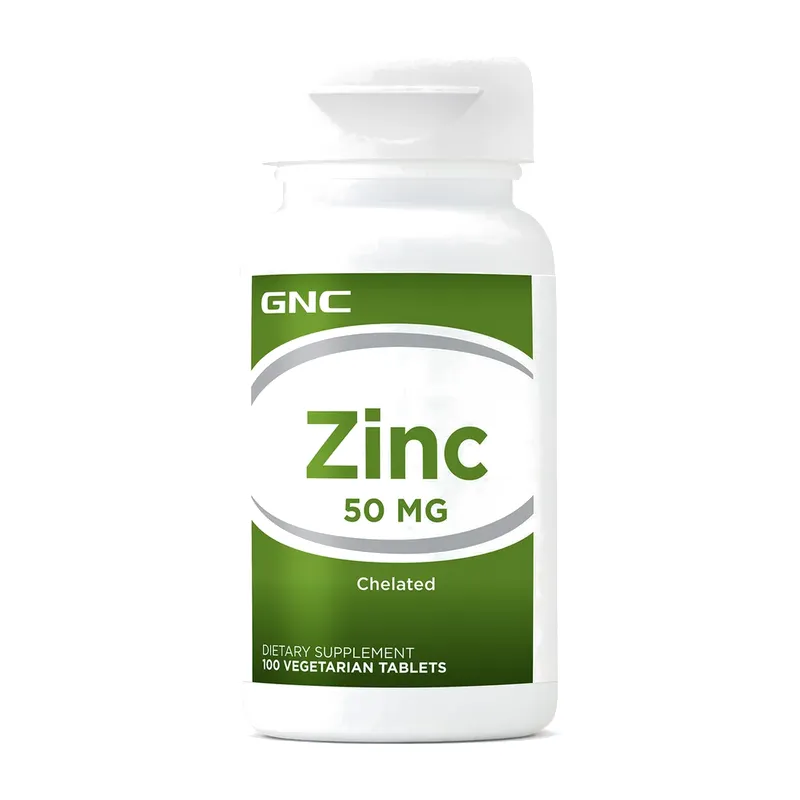 GNC Zinc 50 mg Quelado, 100 comprimidos vegetarianos