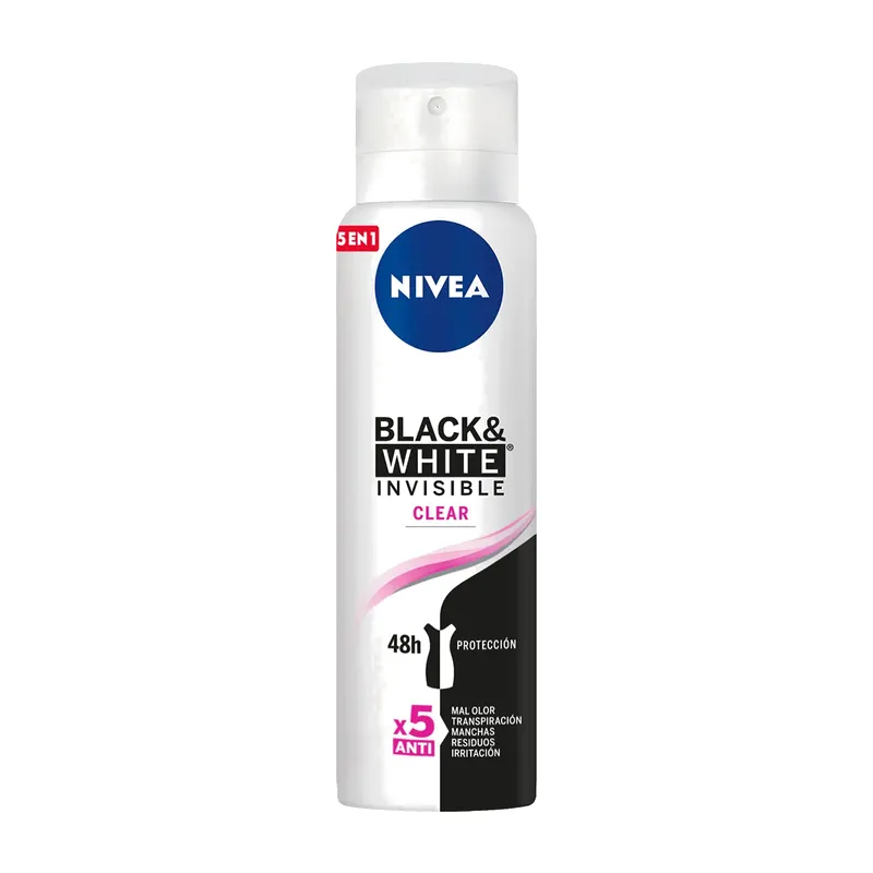 NIVEA Invisible for Black & White Clear antitranspirante en aerosol, 150 ml