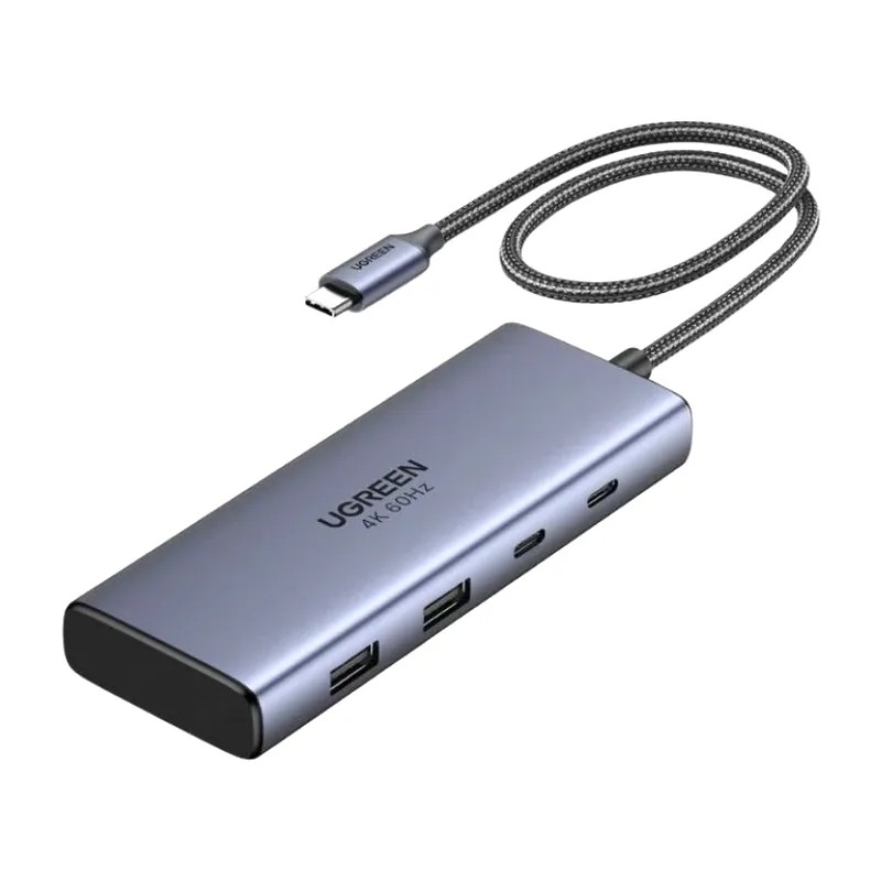 Hub UGREEN USB-C 7 en 1 con HDMI 4K, Gris